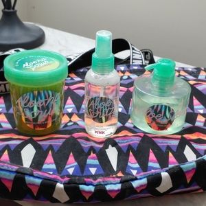 Victoria's Secret Pink aloe face & body set + tote